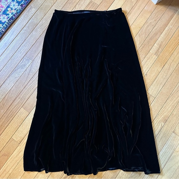 Eileen Fisher Silk Blend Velvet A Line Skirt Womens Large Black - Picture 8 of 8